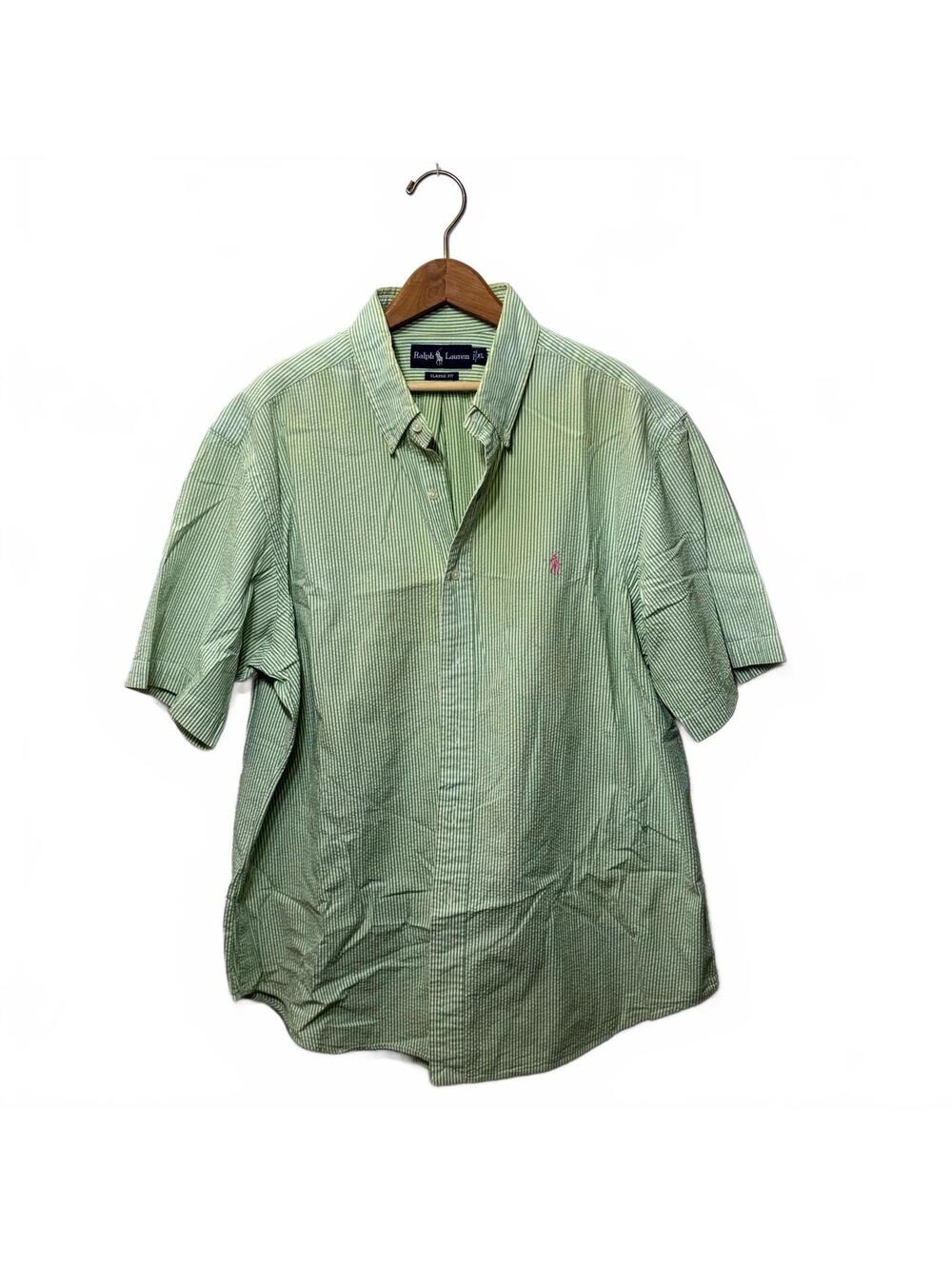 Ralph Lauren Classic Fit Green Seersucker XL